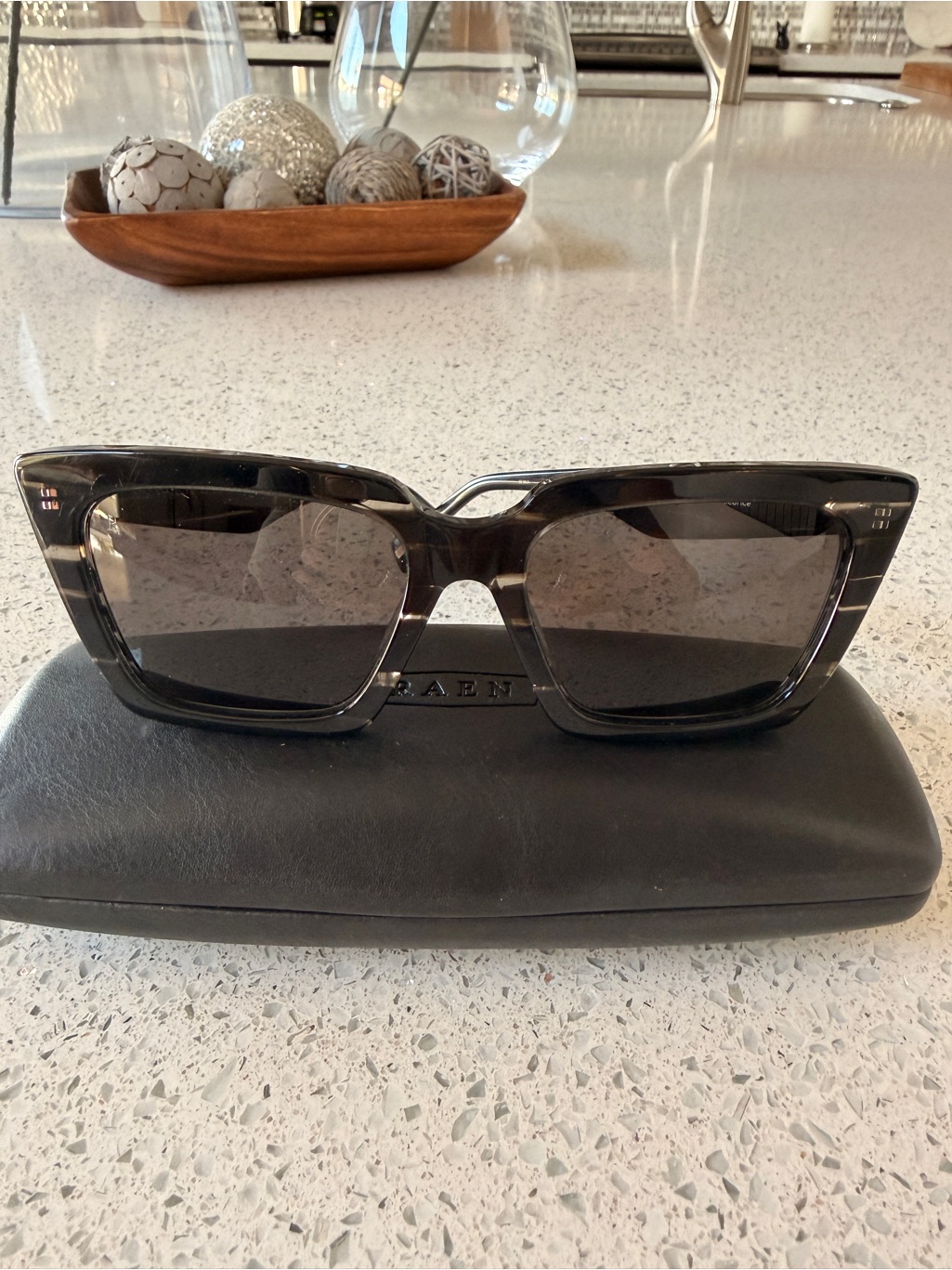 Raen Keera Black Square Sunglasses